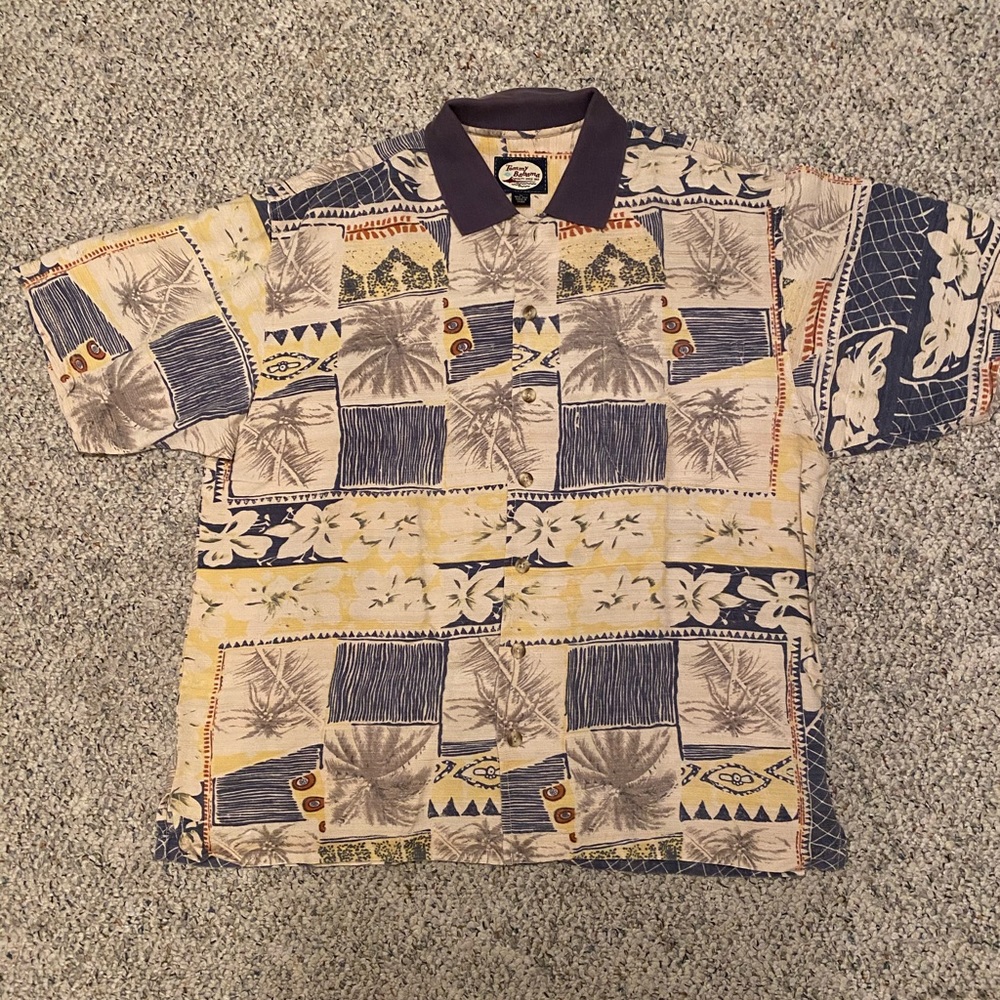 Tommy Bahama Men's Tropical Yellow Button Up XL